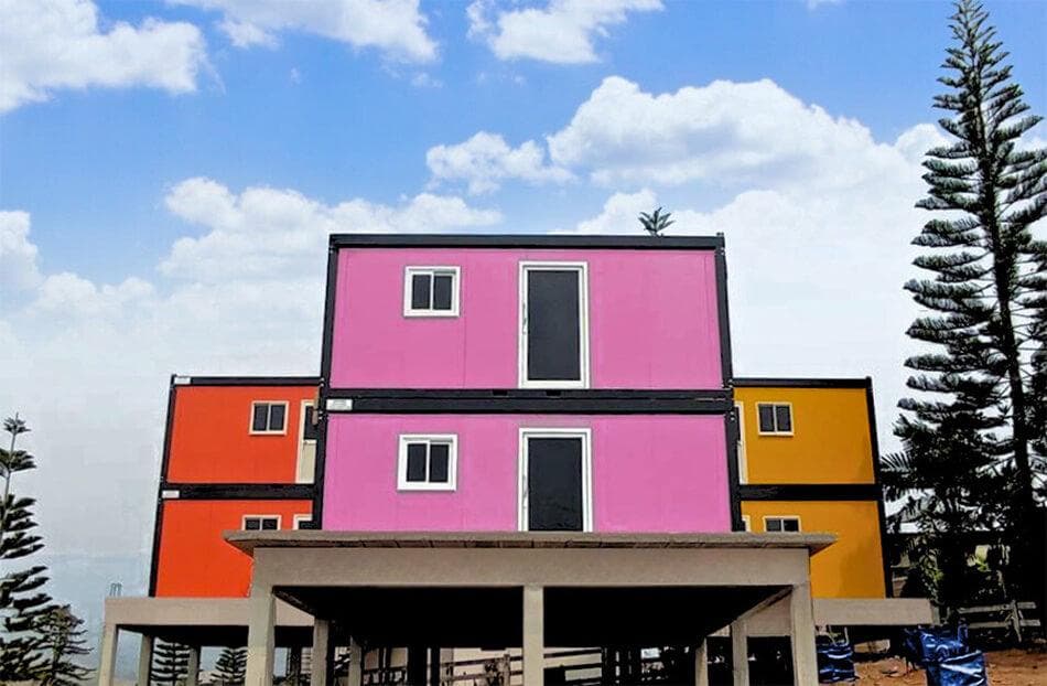 Blog บ้านน็อคดาวน์สองชั้นสีสั่งทำพิเศษ