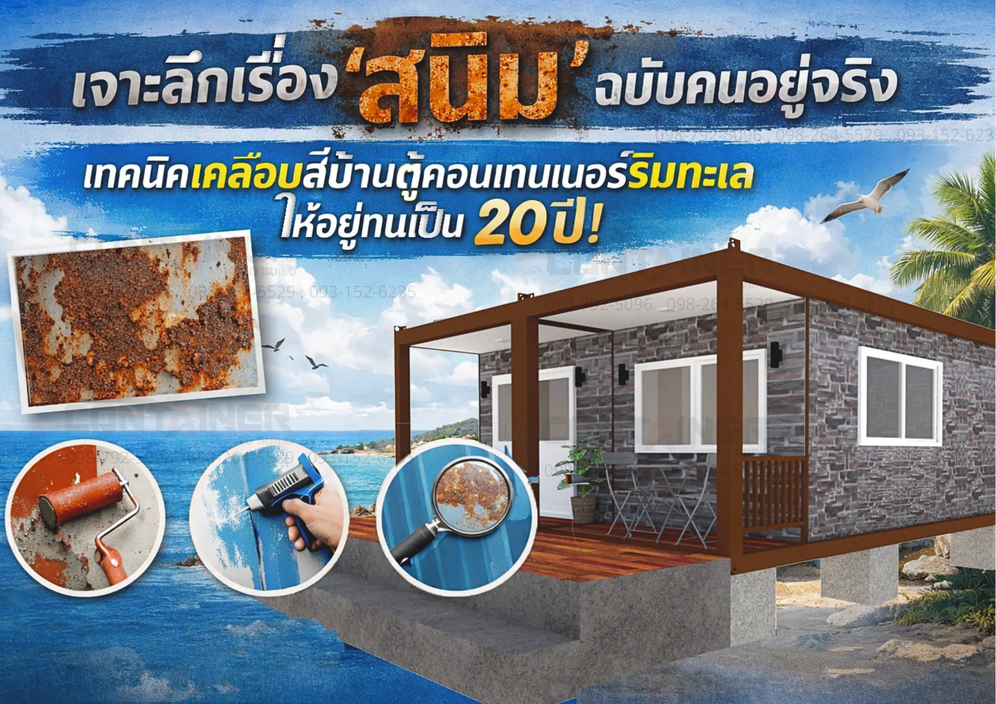 ป้องกันสนิมตู้คอนเทนเนอร์ริมทะเล ด้วยระบบสี PU