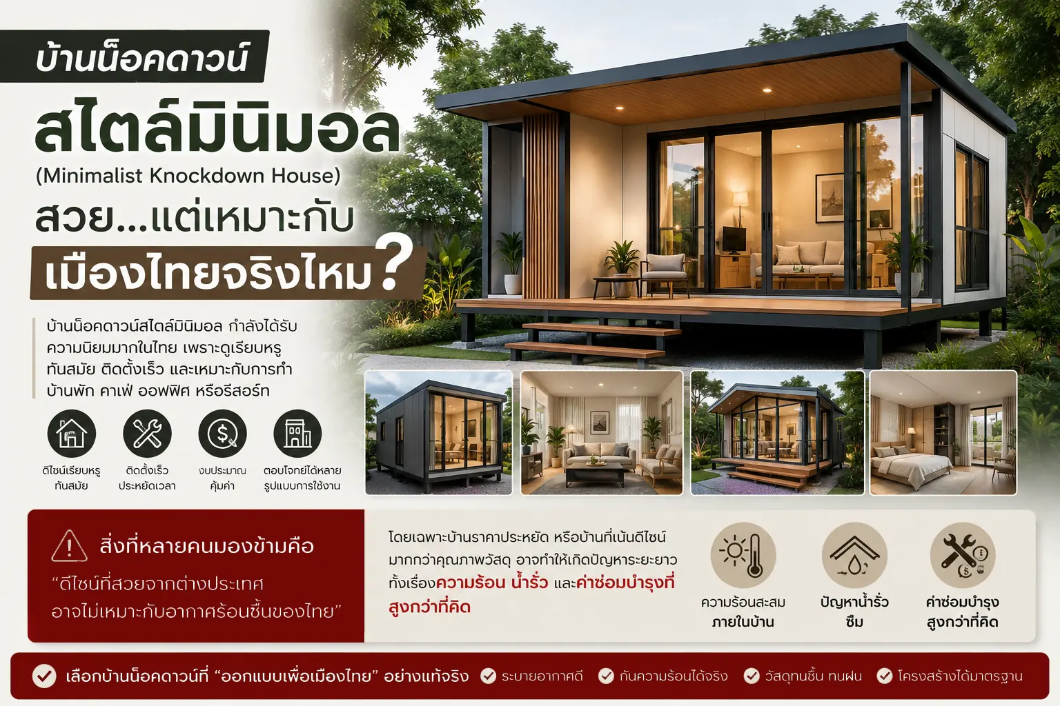 บ้านน็อคดาวน์สไตล์มินิมอล สวย…แต่เหมาะกับเมืองไทยจริงไหม?